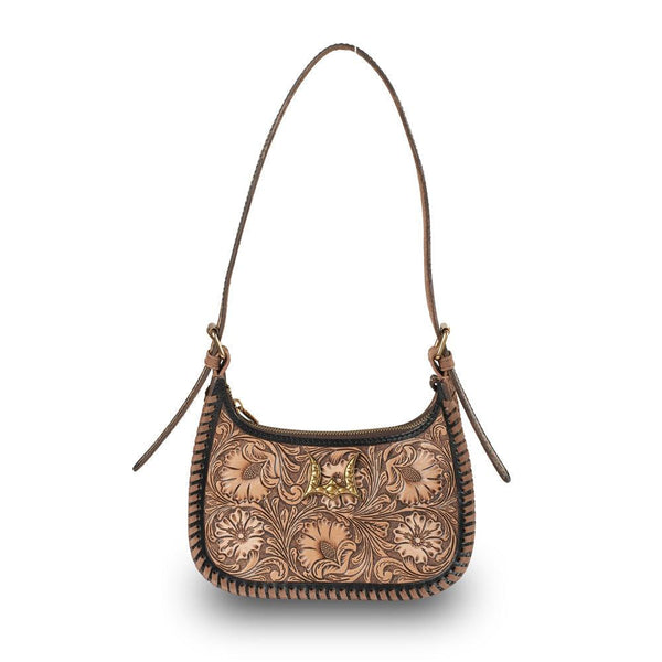 Handtooled Dannia Medium Purse - Distressed Brown