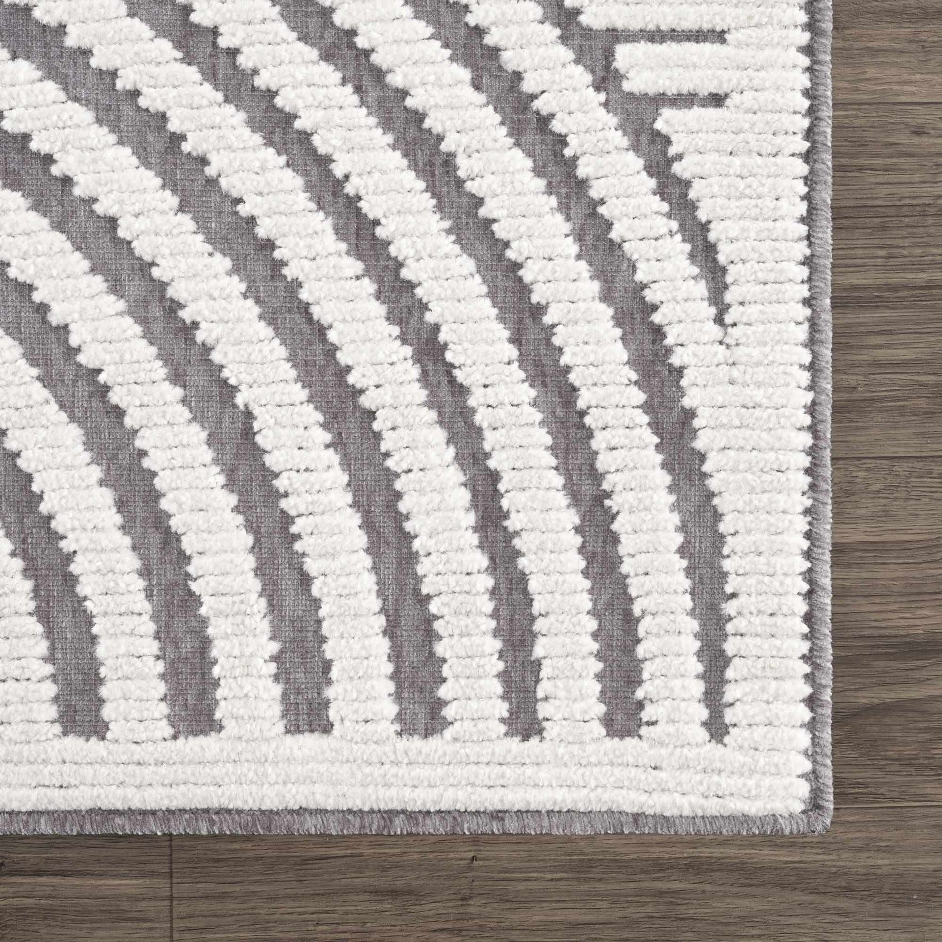 Deron Gray Rainbow Washable Rug