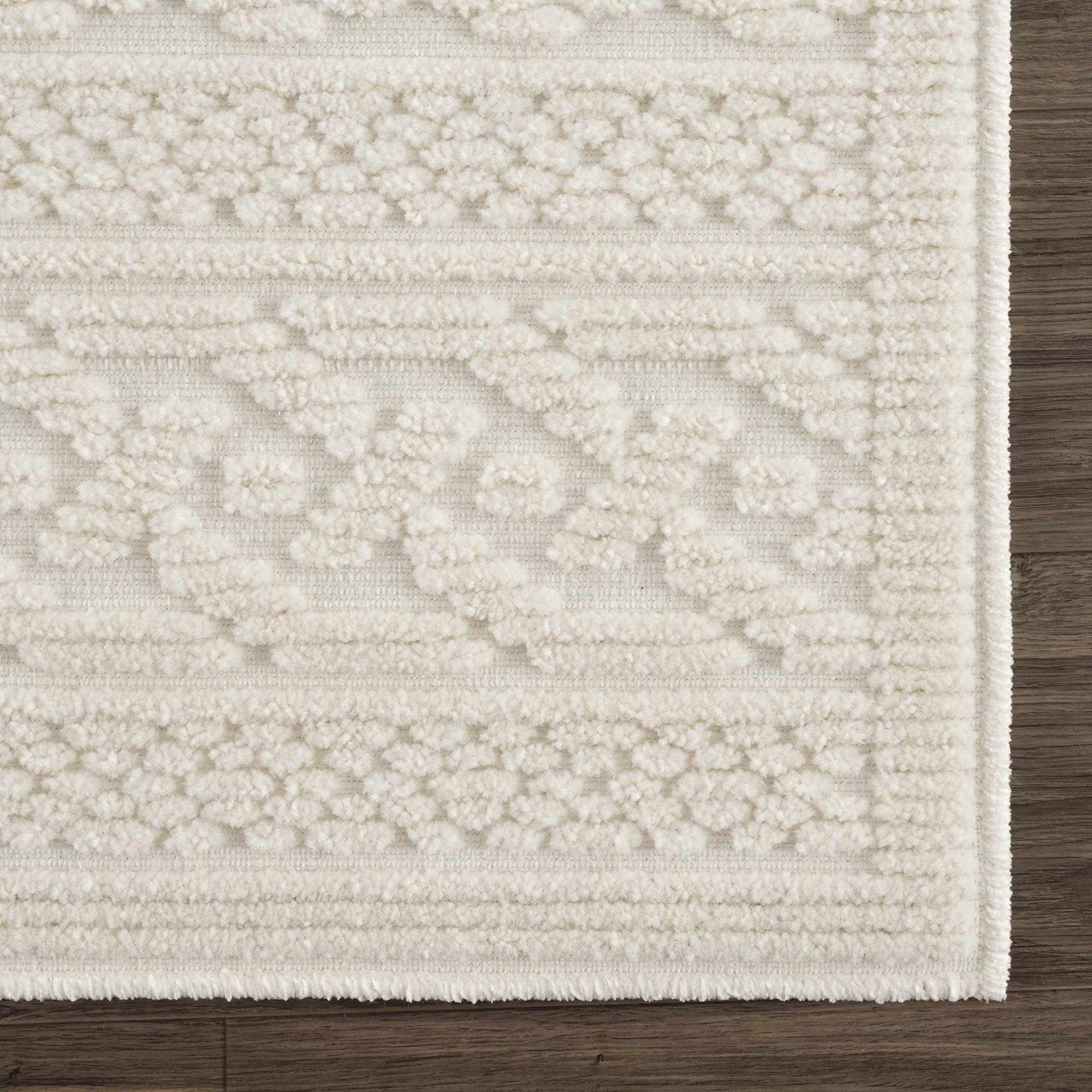 Fadey White 3D Washable Rug