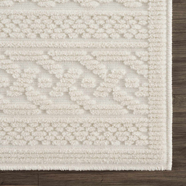 Fadey White 3D Washable Rug