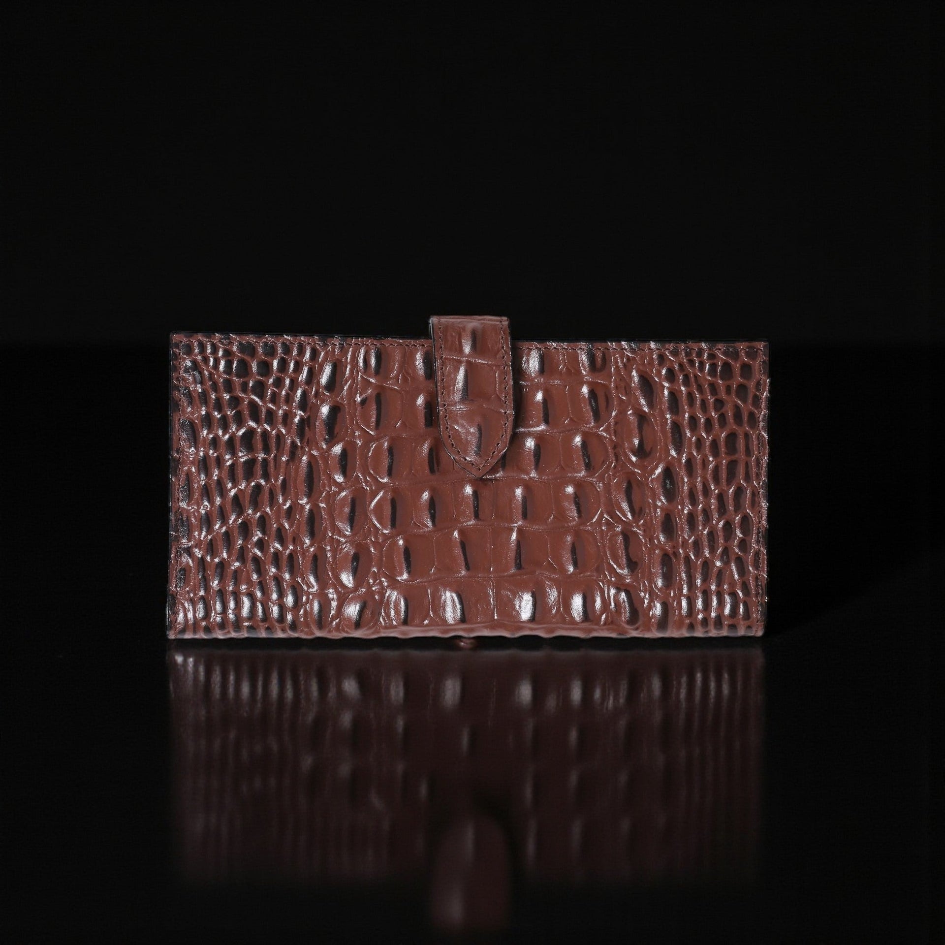 Womens Croc Embossed Leather Wallet NAB Leather