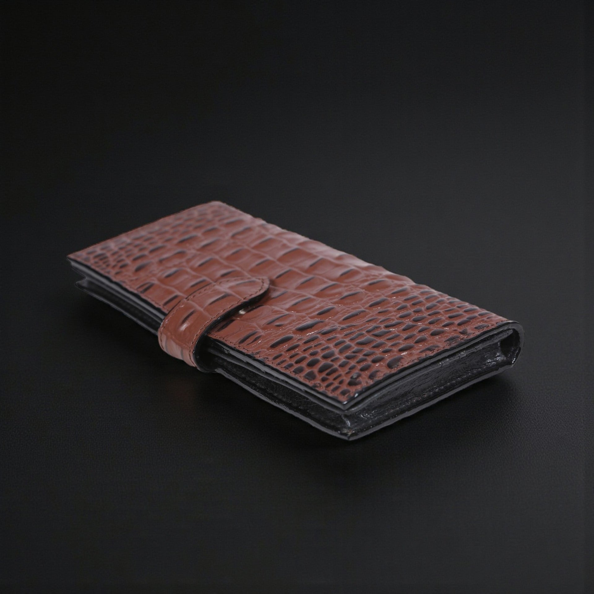 Womens Croc Embossed Leather Wallet NAB Leather