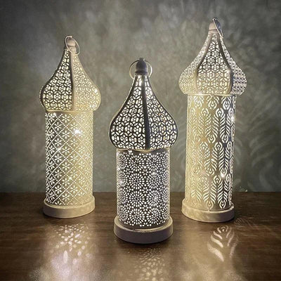 Lantern - LED Gold Wrought Iron