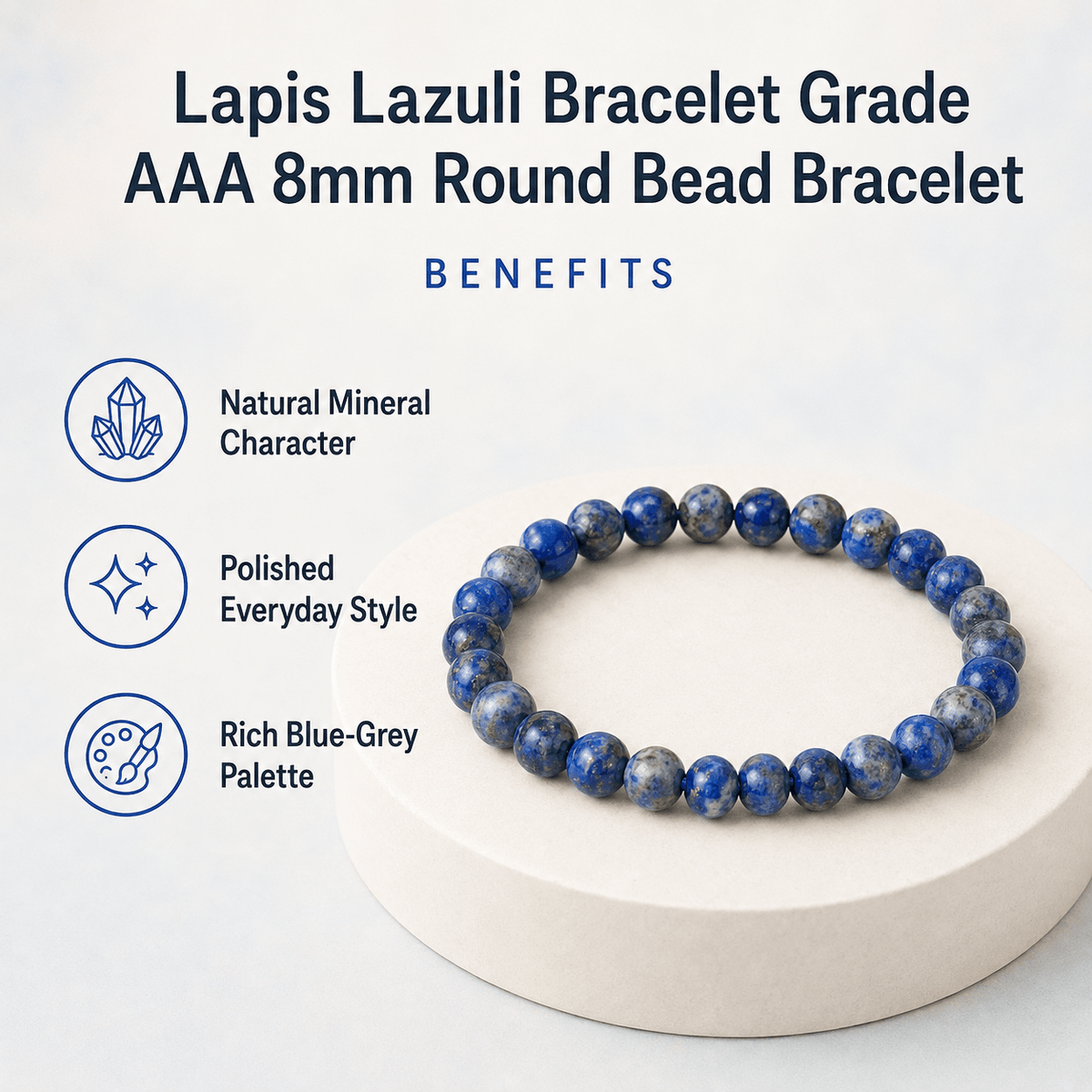 Lapis Lazuli Bracelet | Lapis Stone Bracelet (Angelic Communication and Luck).