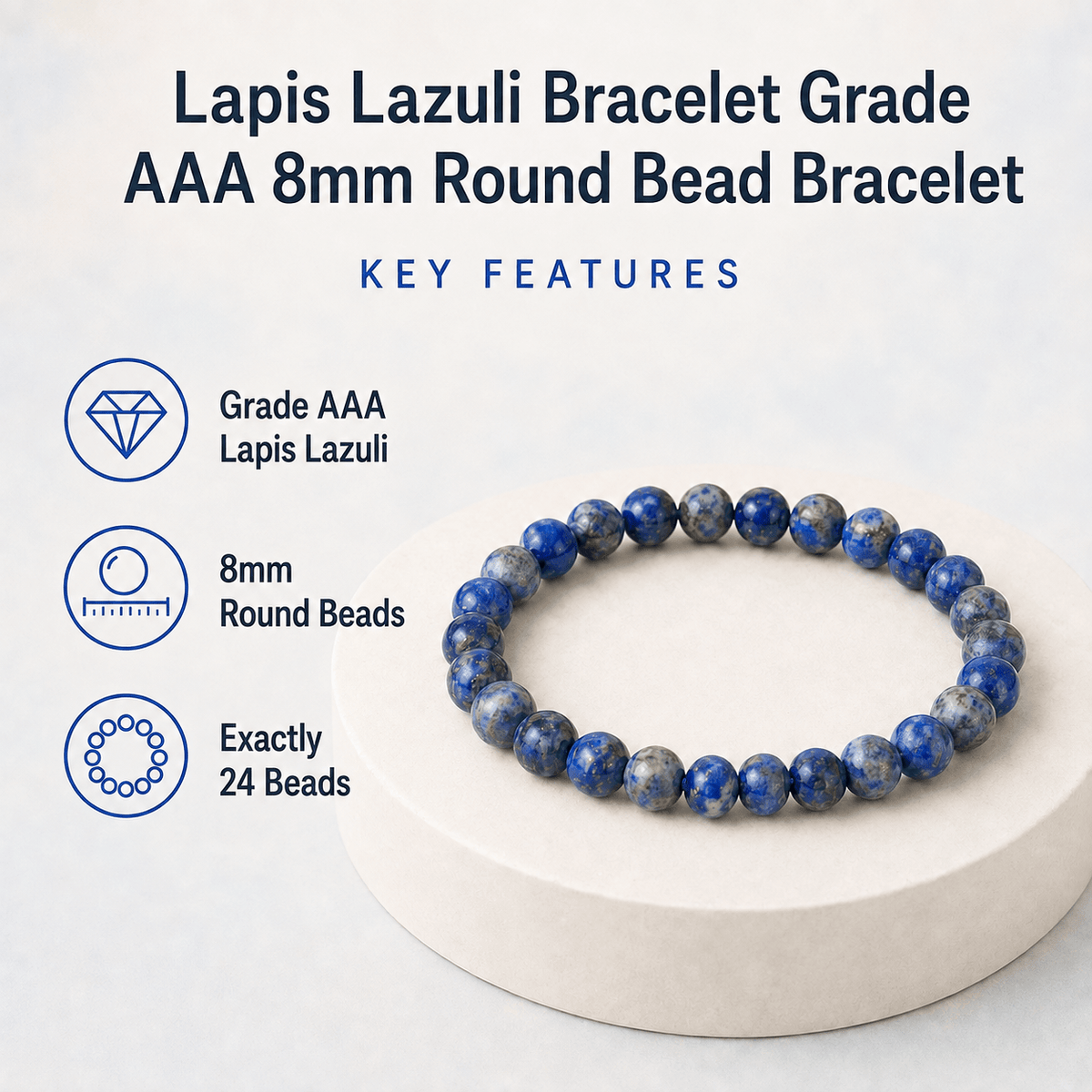 Lapis Lazuli Bracelet | Lapis Stone Bracelet (Angelic Communication and Luck).