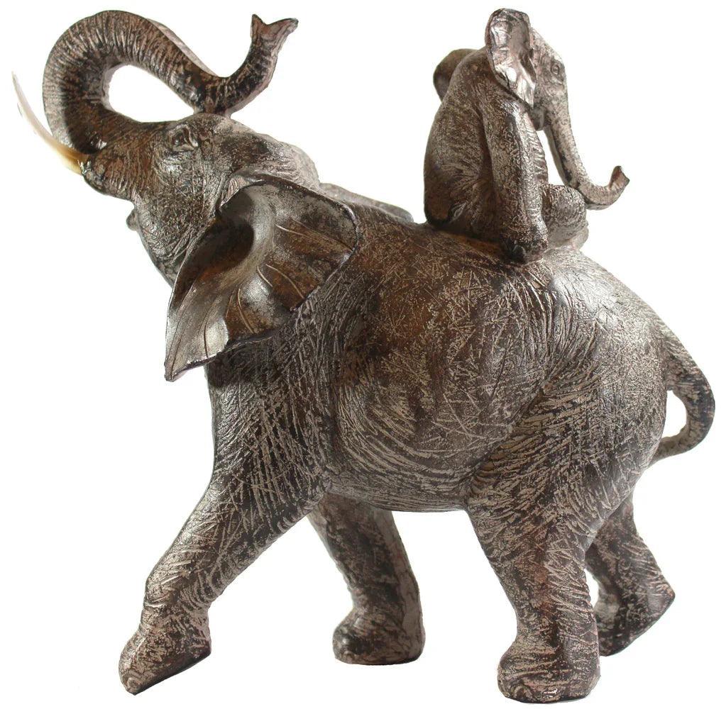 Large African Elephant and Calf Statue Decorative Home and Garden Decor