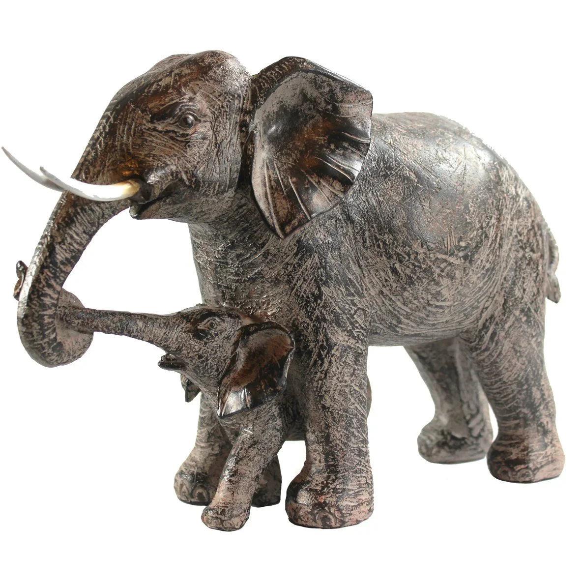 Large African Elephant and Calf Statue Decorative Home and Garden Decor