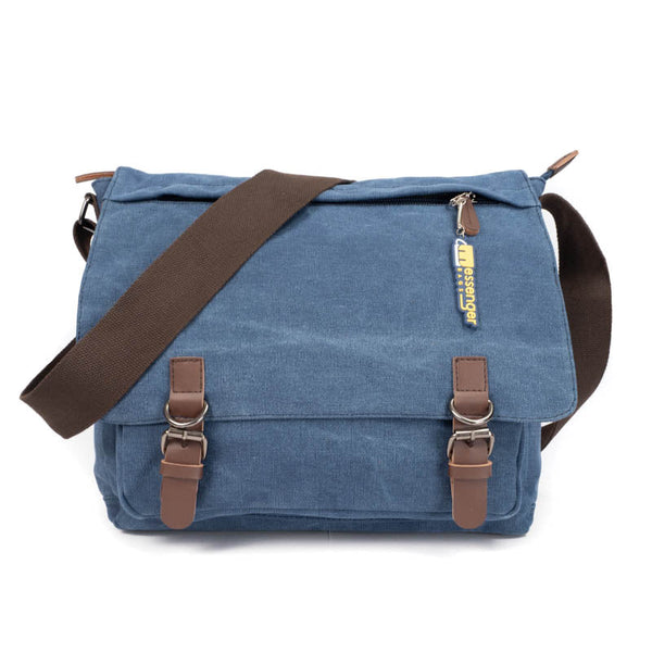 Large Waxed Canvas Messenger Bag