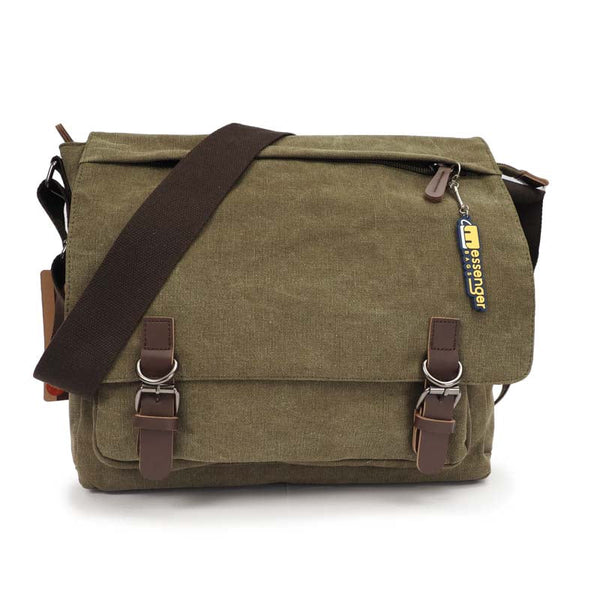 Large Waxed Canvas Messenger Bag