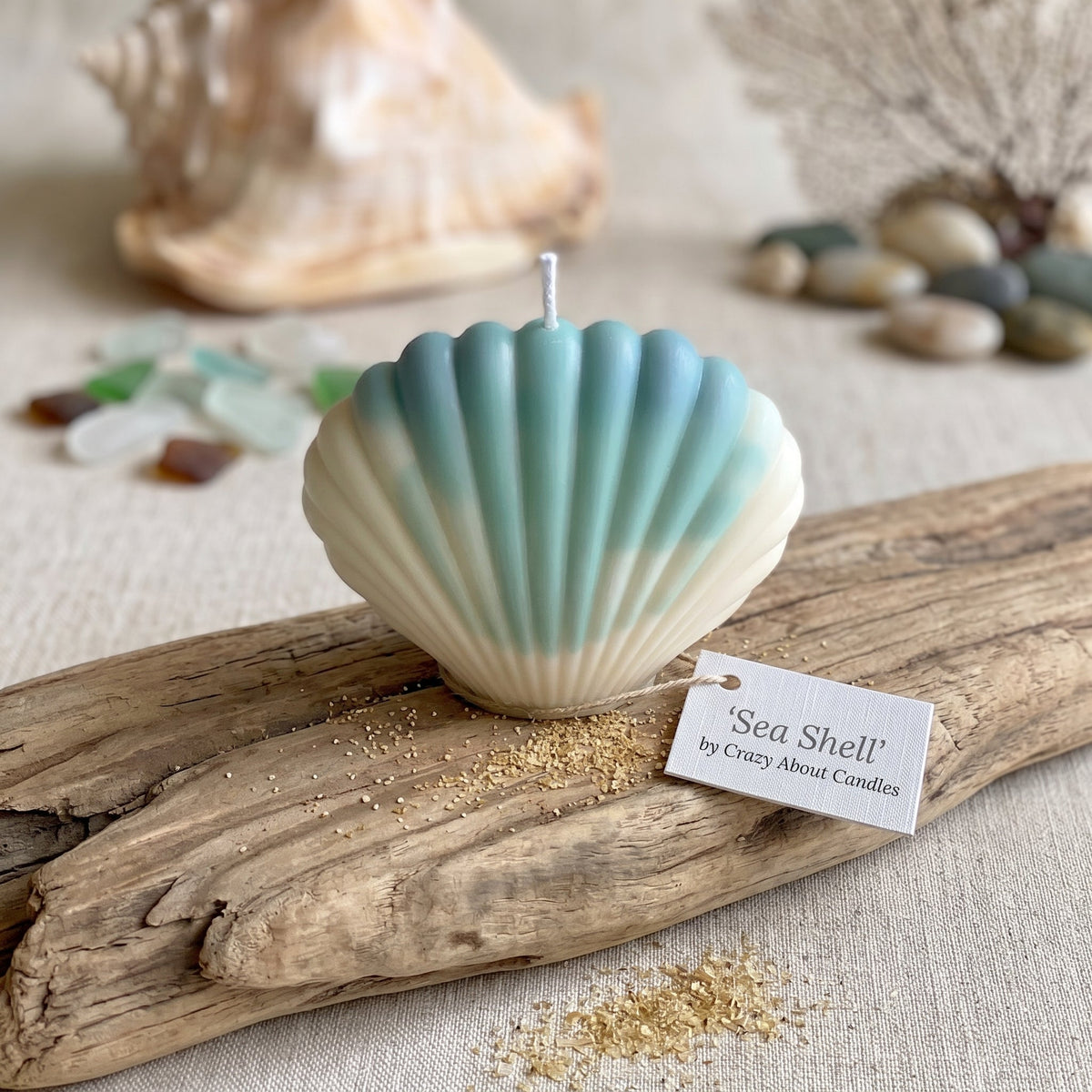 Shell Candle | Handmade Coastal Decor