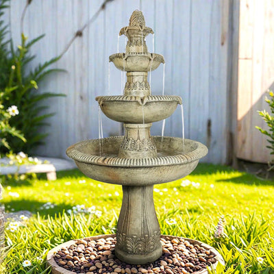 Concrete Heritage 3 Tier Outdoor Water Fountain 63 in.