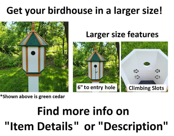 Handcrafted Amish Poly Birdhouse – 1 Hole Bird House, Weather-Resistant Design
