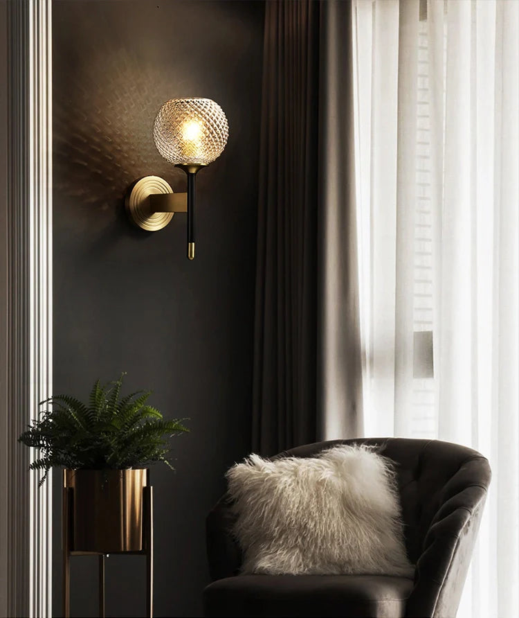 Lattice Glass Wall Sconce