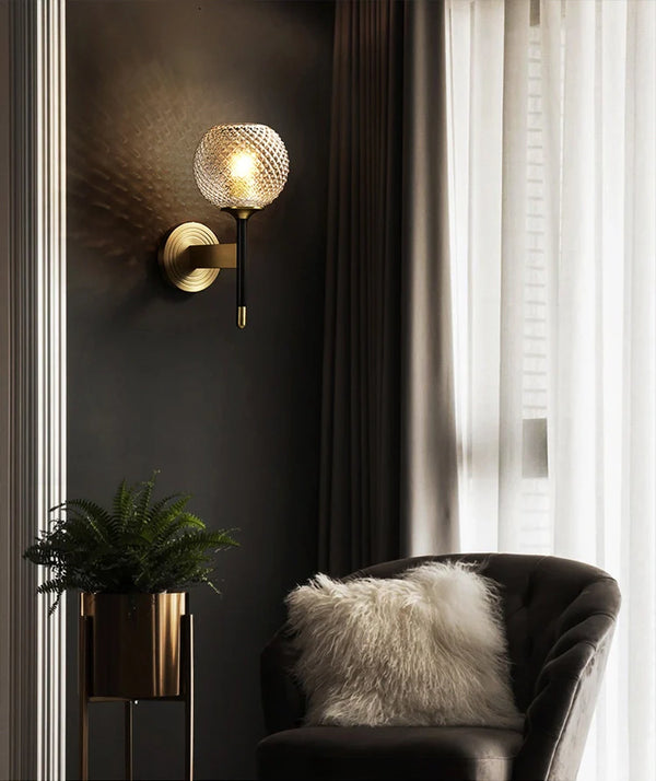 Lattice Glass Wall Sconce