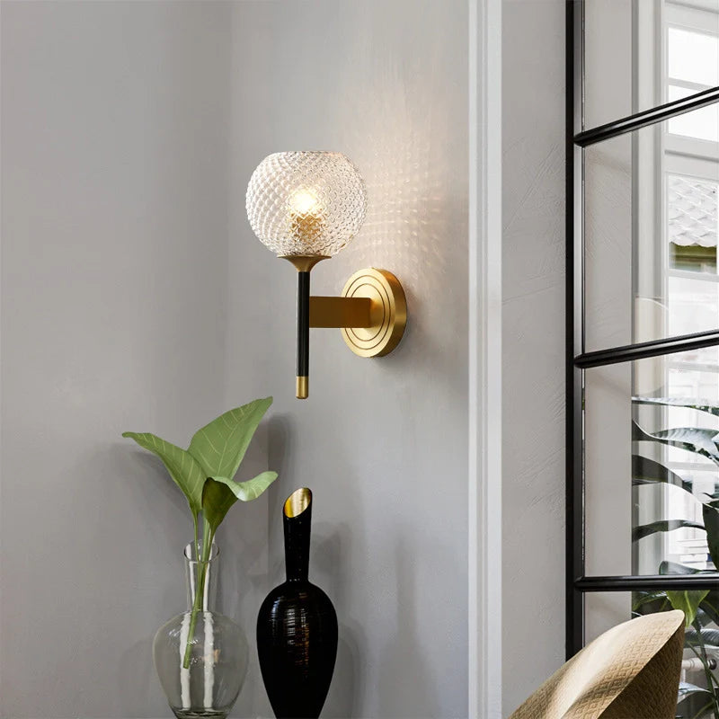 Lattice Glass Wall Sconce