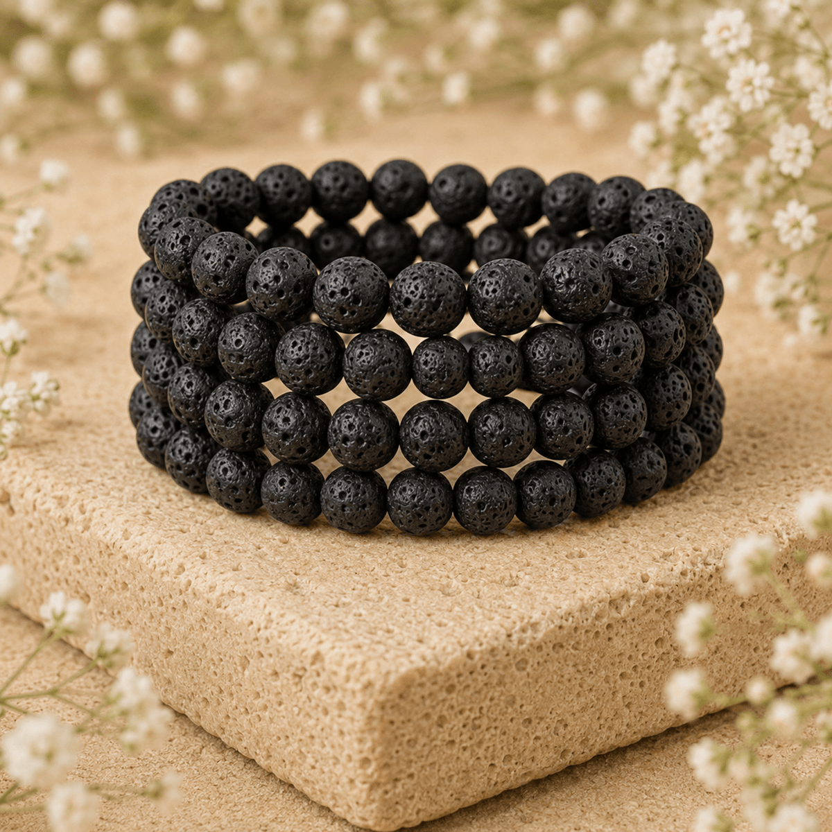 Lava Rock Bracelet | Volcanic Rock Bracelet (Protection and Stress Relief)