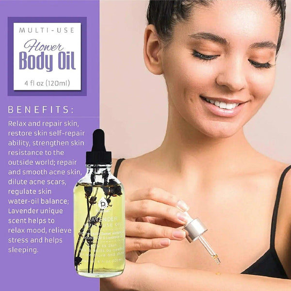 Lavendar Flower Multi Use Body Oils 4 Oz - Gifts for You 'n Me
