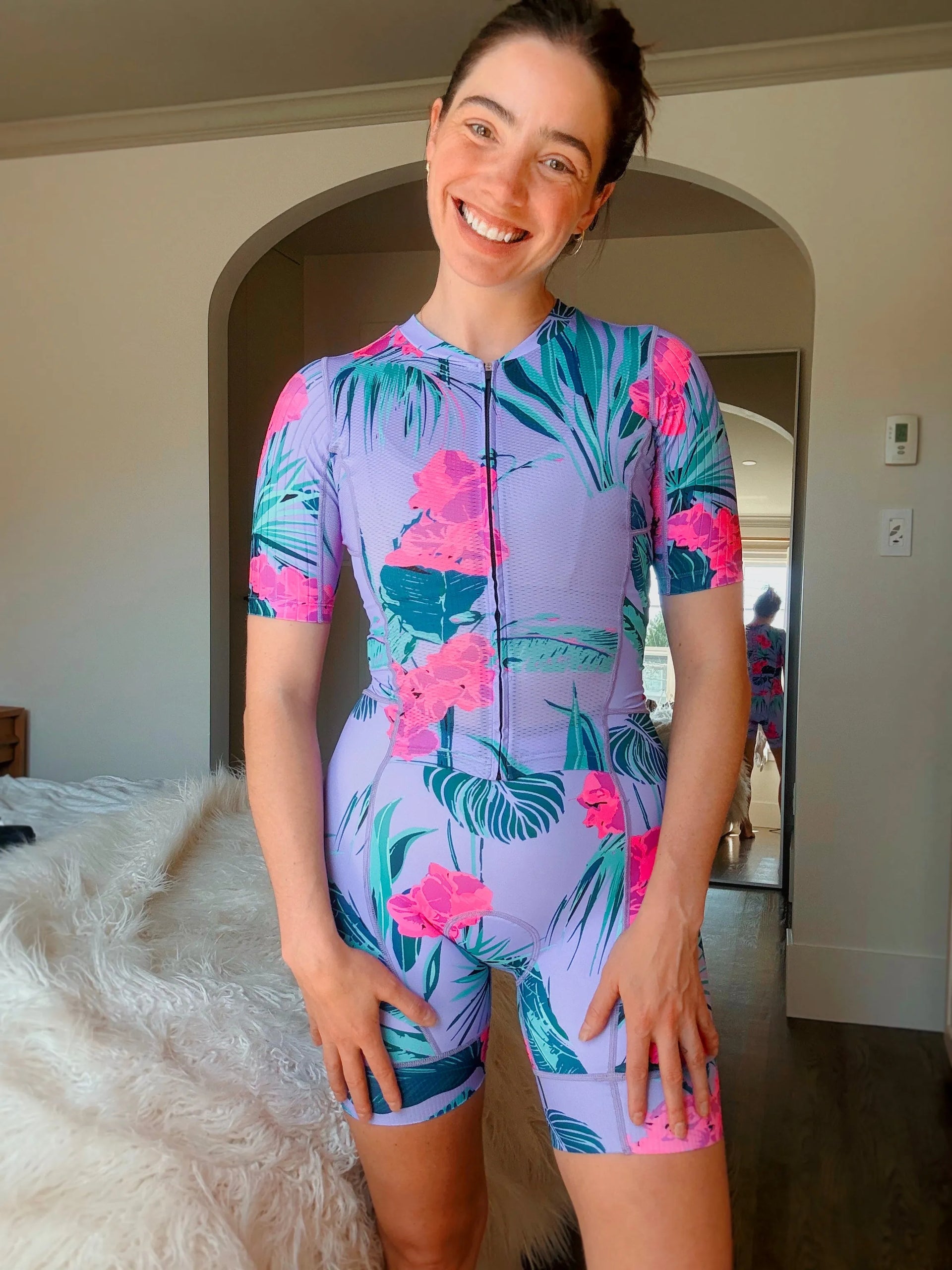 Performance Tri Suit - Lavender Palm