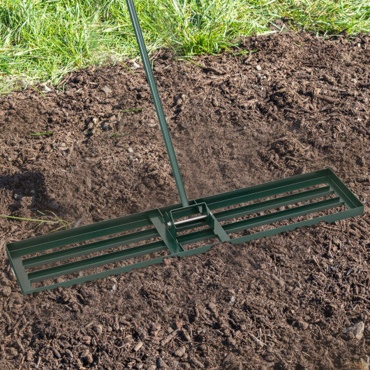 Lawn Leveling Rake 46 x 10 Inch Heavy Duty Lawn Level Tool for Soil-Green