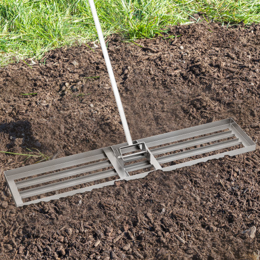 Lawn Leveling Rake 46 x 10 Inch Heavy Duty Lawn Level Tool for Soil-Silver