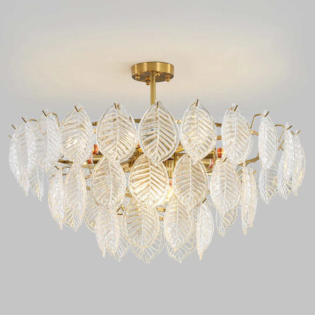 Leaf Shape Glass Modern Chandelier