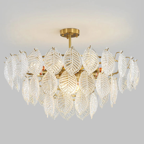 Leaf Shape Glass Modern Chandelier
