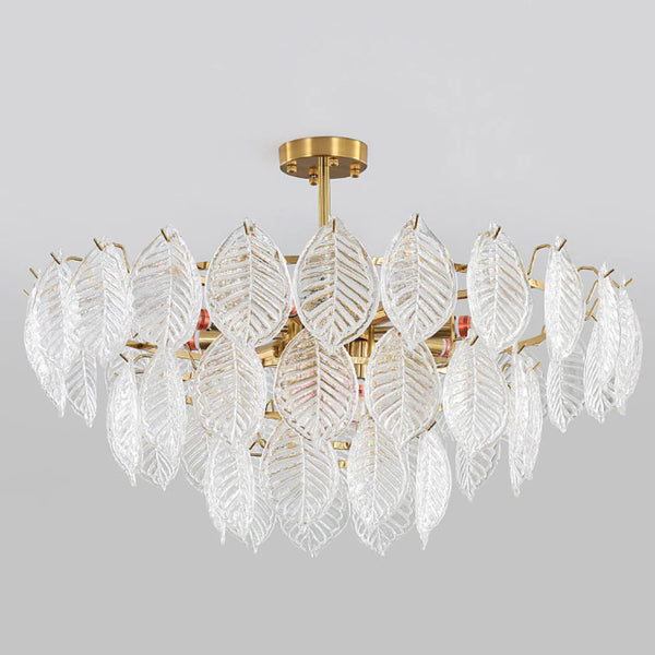 Leaf Shape Glass Modern Chandelier