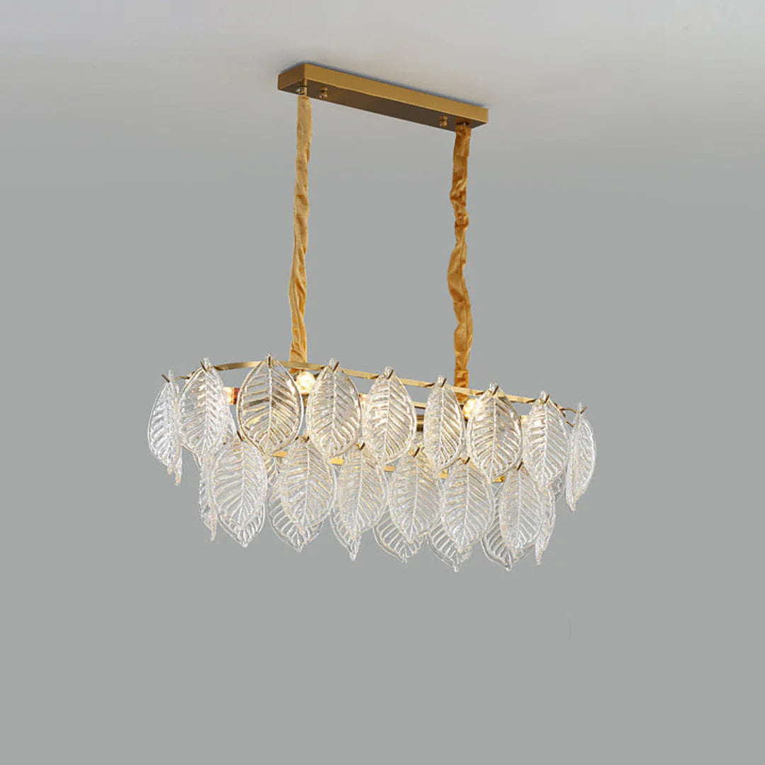 Leaf Shape Glass Modern Chandelier