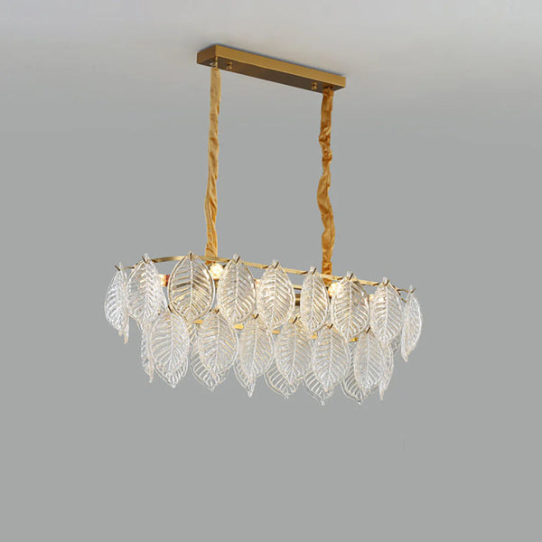 Leaf Shape Glass Modern Chandelier
