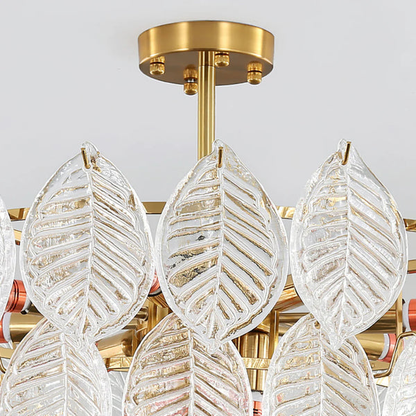 Leaf Shape Glass Modern Chandelier