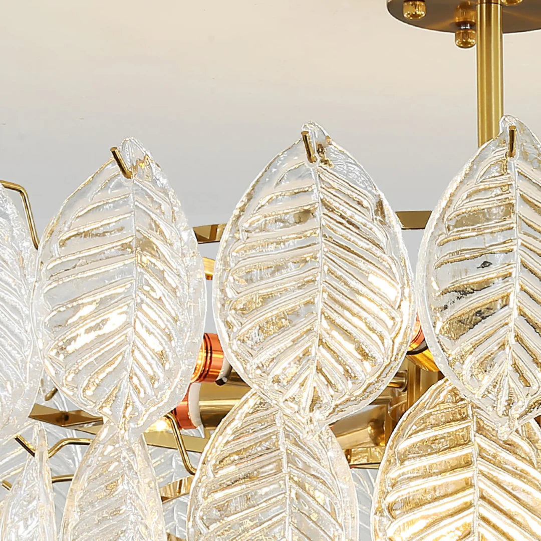 Leaf Shape Glass Modern Chandelier