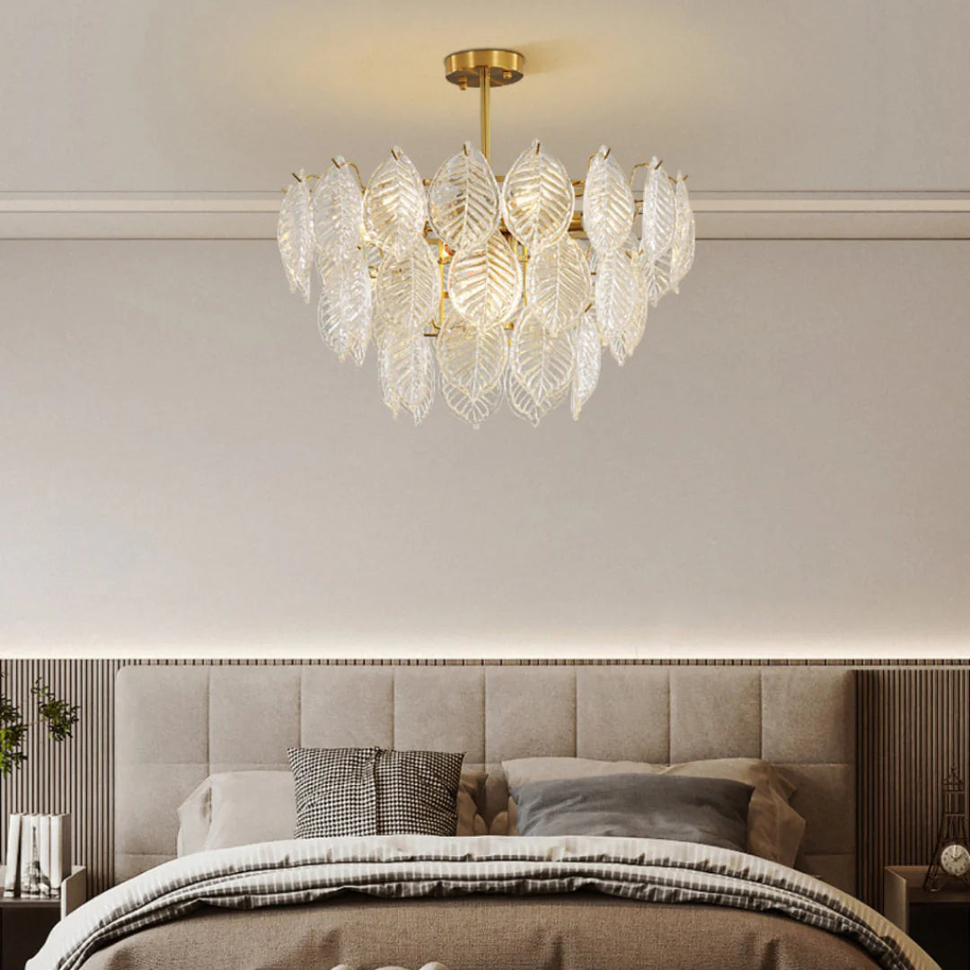 Leaf Shape Glass Modern Chandelier