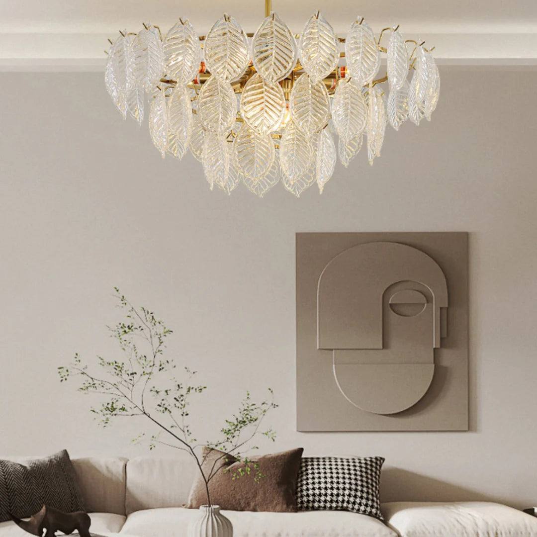 Leaf Shape Glass Modern Chandelier