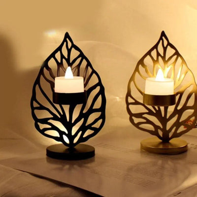 Leaf Metal Candle Holder Decorative