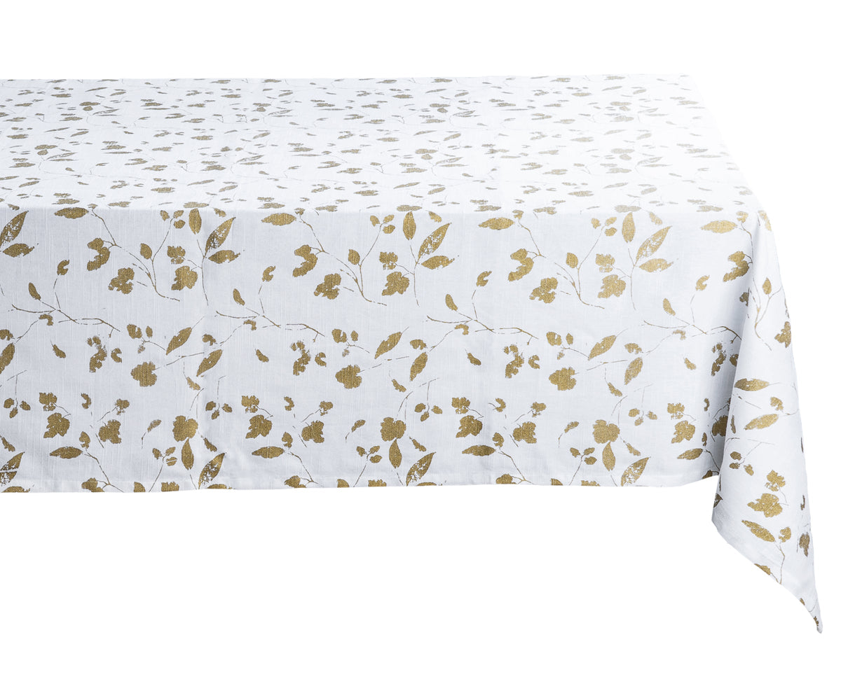 White TableCloth - Metallic Printed