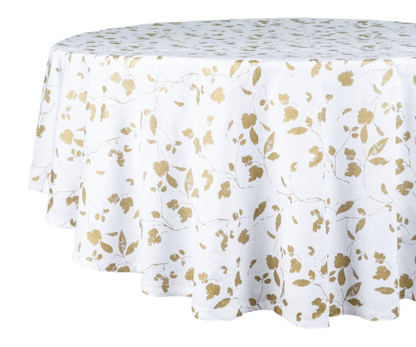 White TableCloth - Metallic Printed