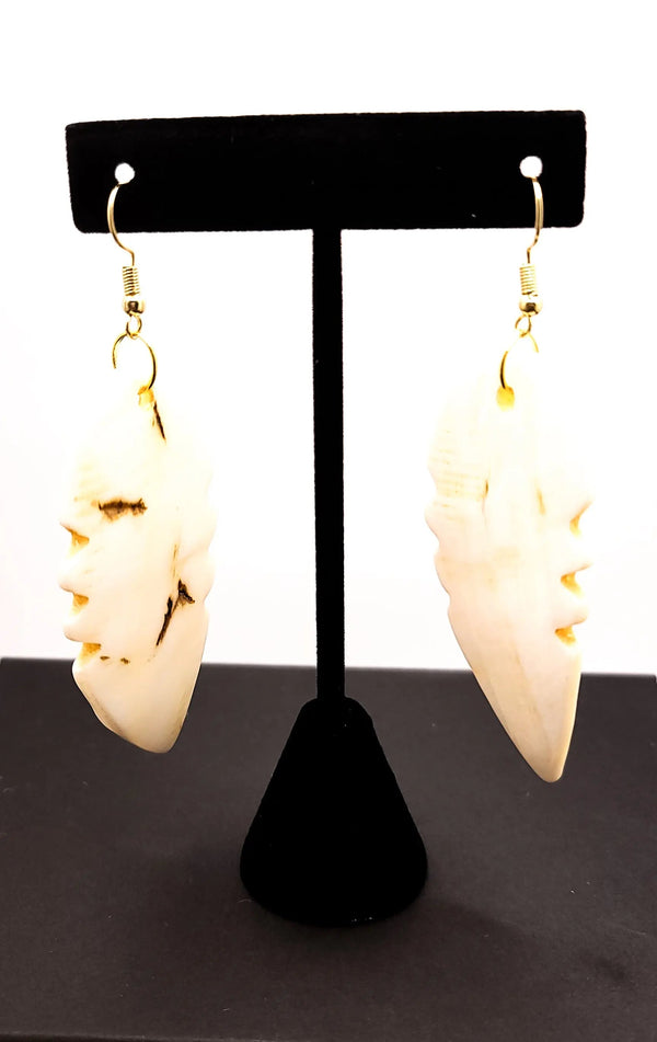 Leaf Shaped Shell Earrings