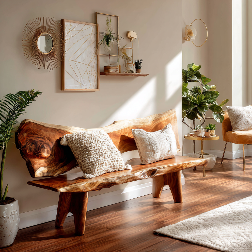 Leafwave Live Edge Indoor Bench
