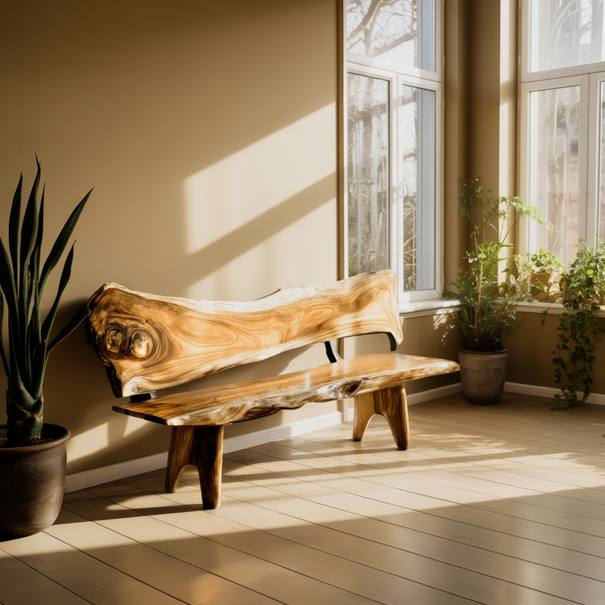 Leafwave Live Edge Indoor Bench