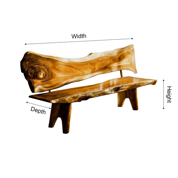 Leafwave Live Edge Indoor Bench