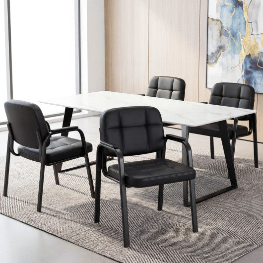 Leather Office Reception Chairs Waiting Room Guest Chairs Set of 4
