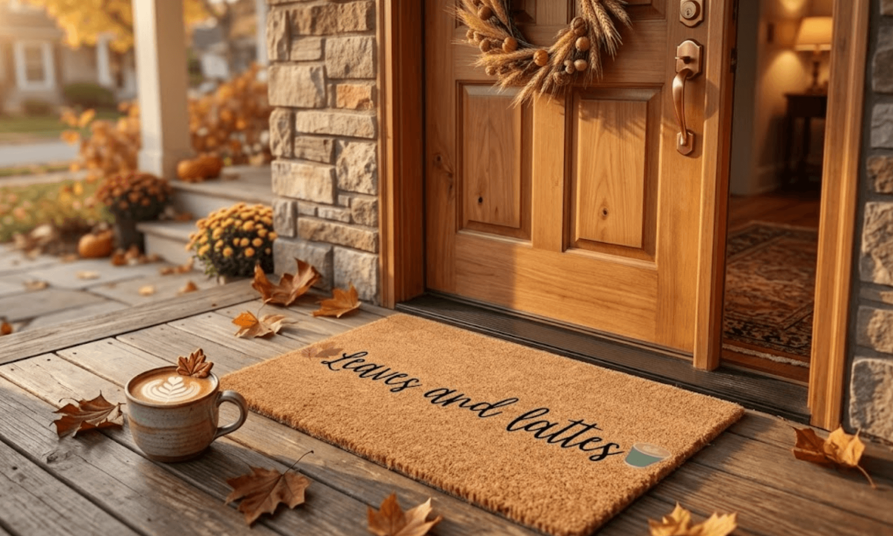 Leaves and Lattes Coir Mat