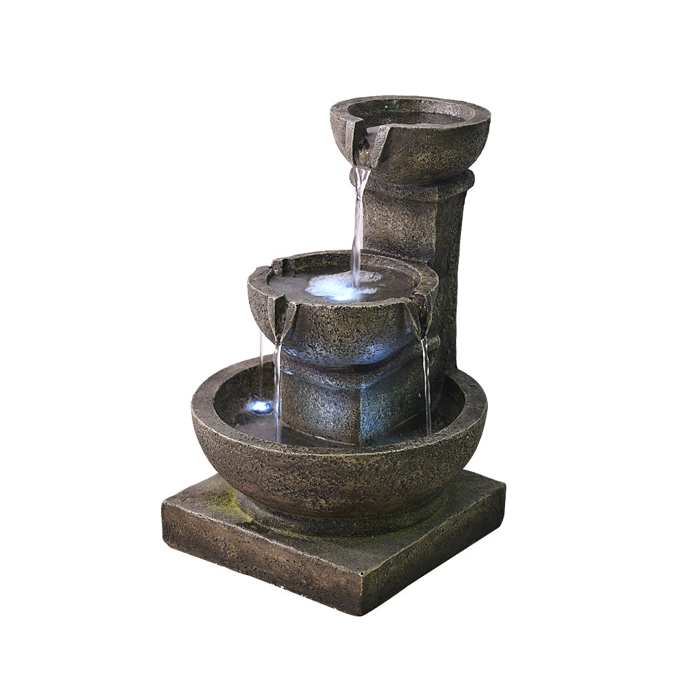 Resin Classical 3 Tier Tabletop Garden Fountain 16 Inch