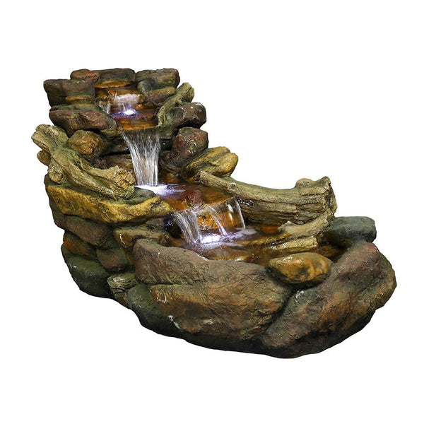 Resin Driftwood Creek Horizontal Outdoor Fountain 39 in