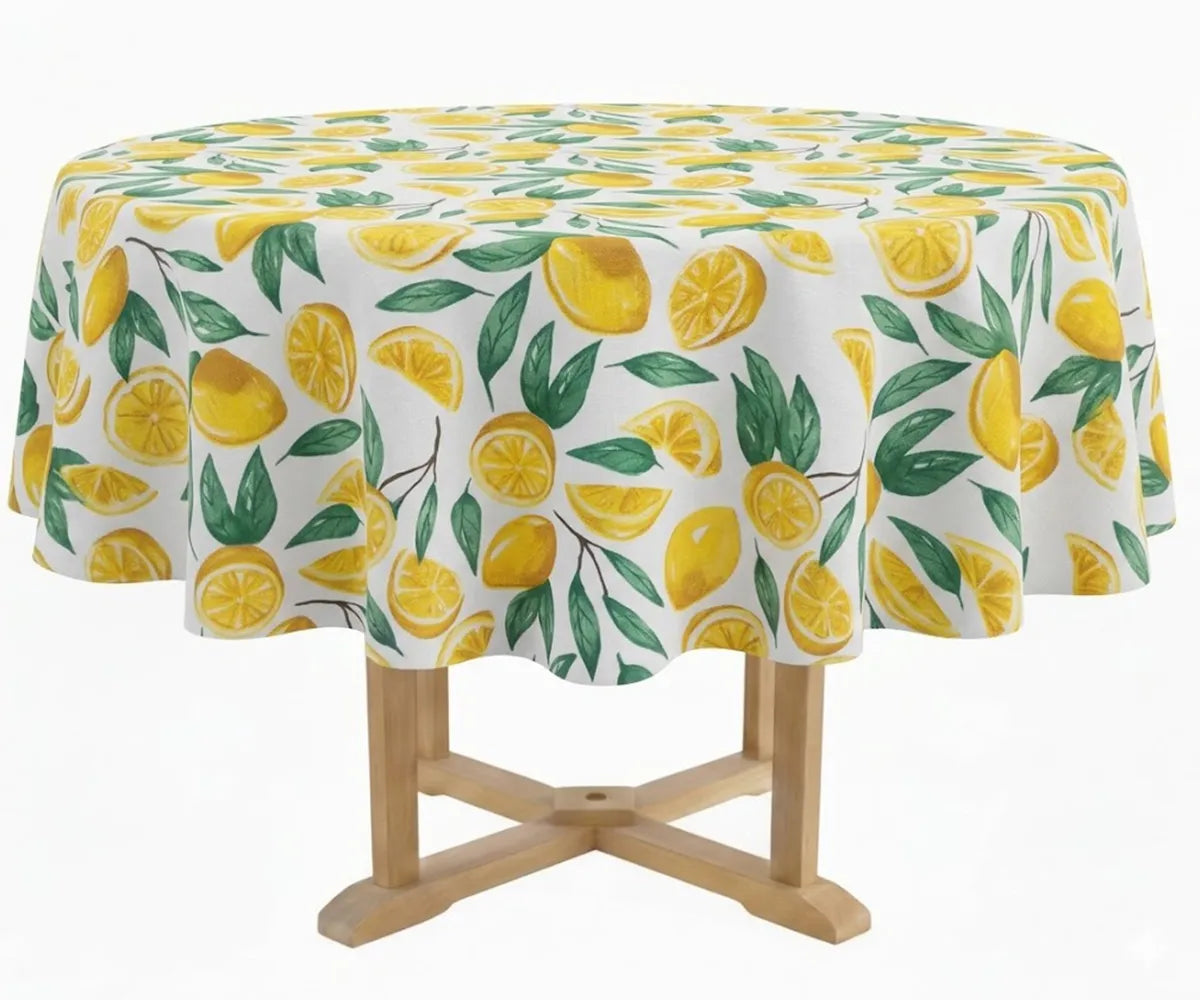 Lemon Round Tablecloth