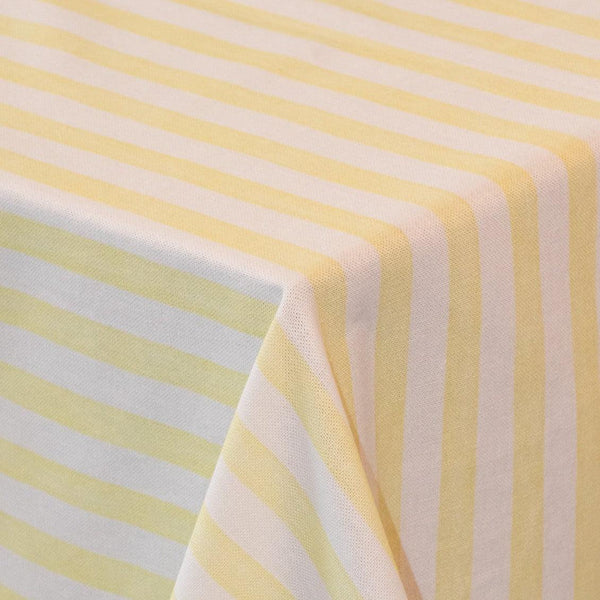 Buttercream Yellow Stripe Cotton-Linen Tablecloth
