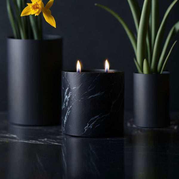 Natural Eucalyptus Black Marquina Candle 17oz