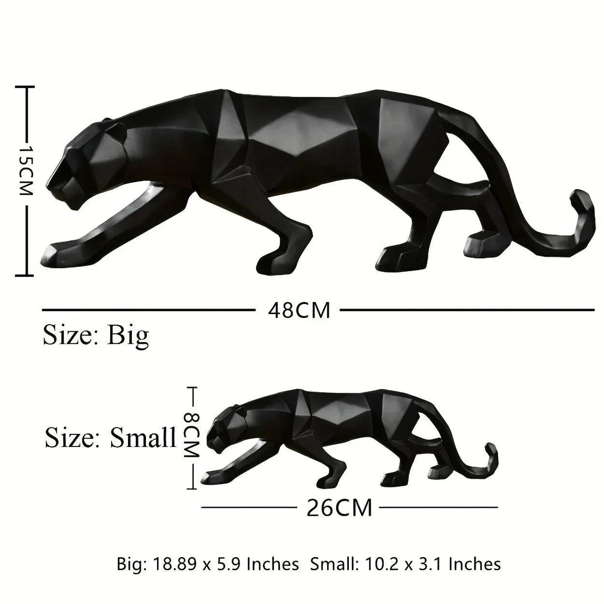 Leopard Sculpture - Handcrafted Modern Abstract Large