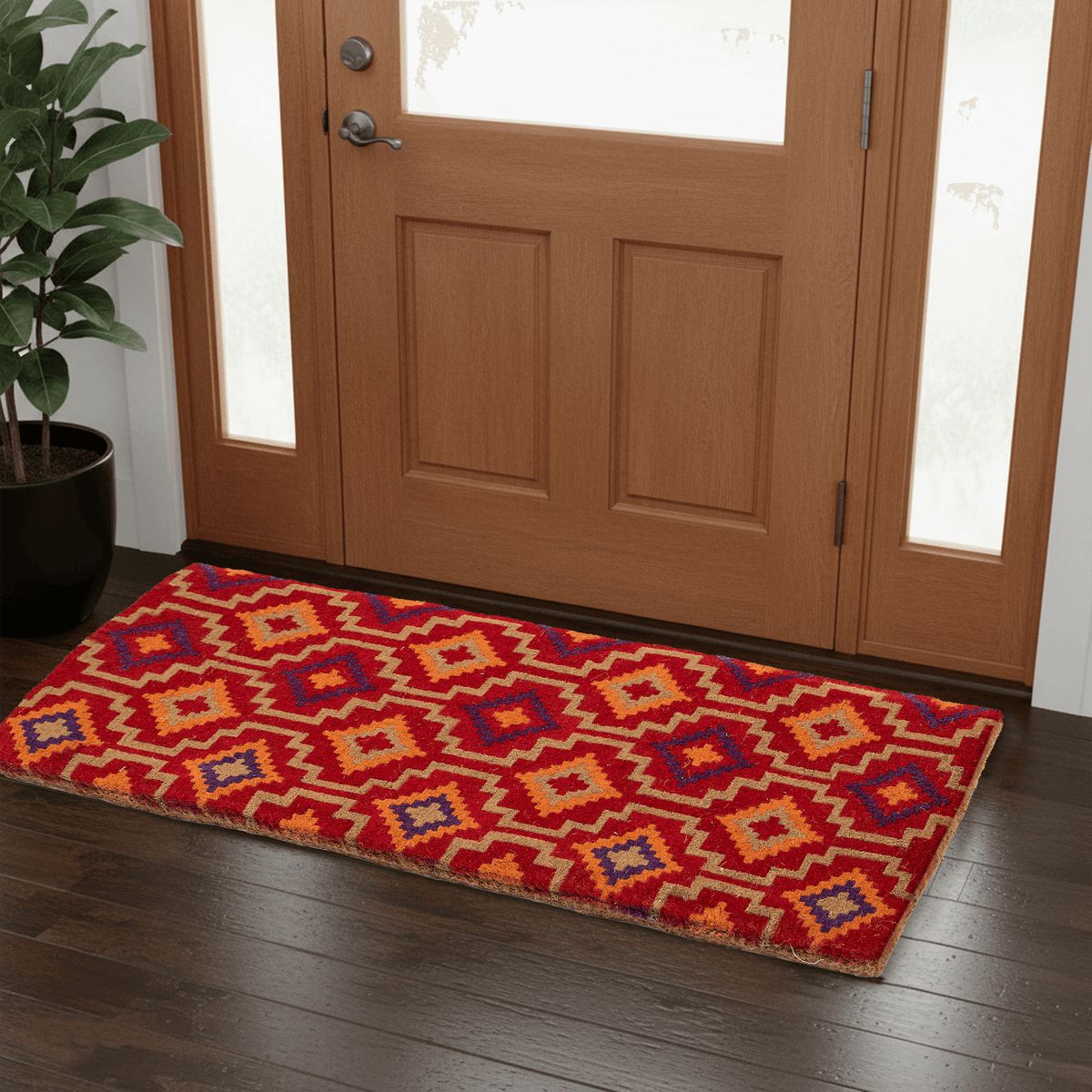 Lhasa Kilim - Red Coir Doormat
