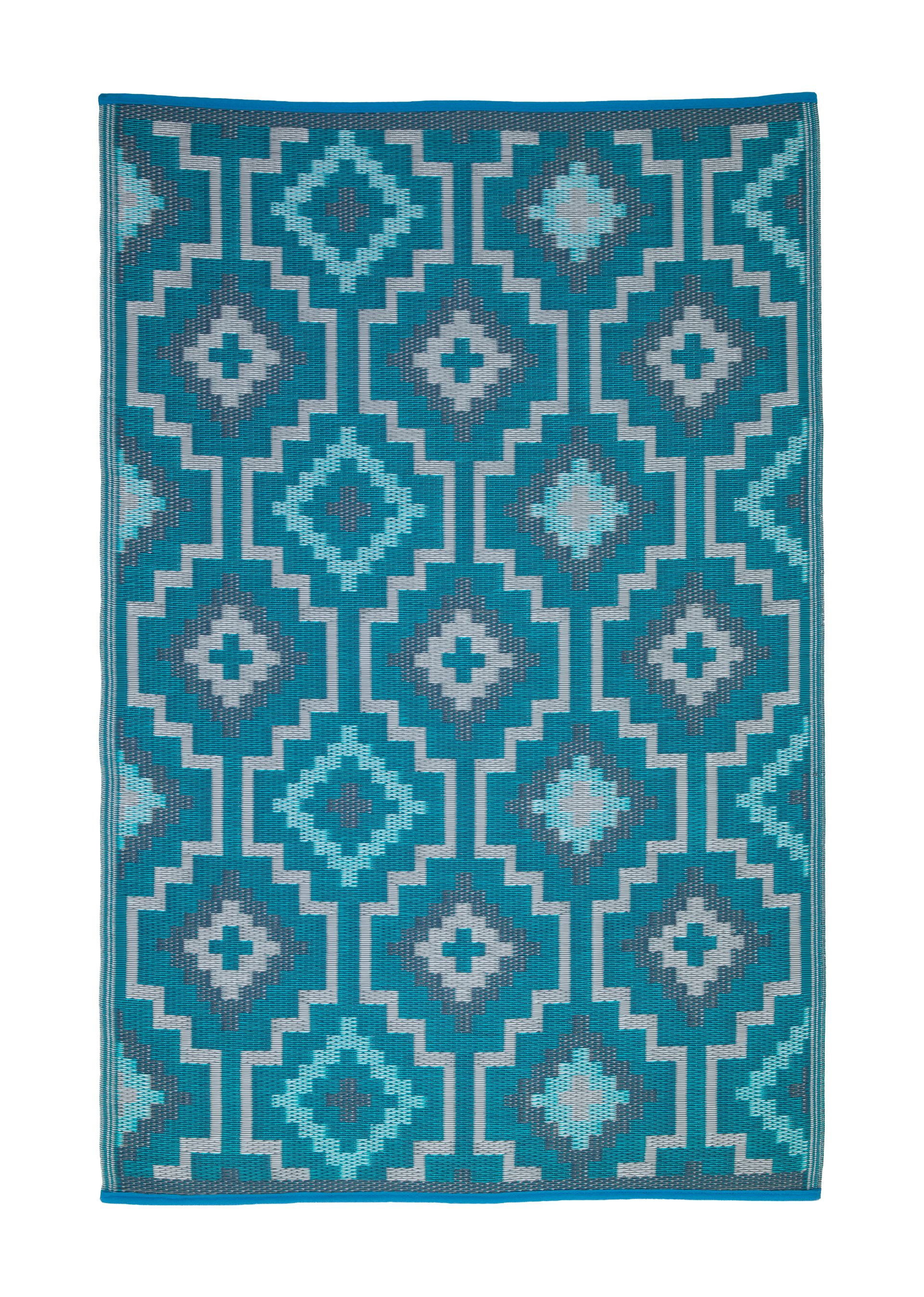 Lhasa - Teal Outdoor Rug for Patio FINAL SALE